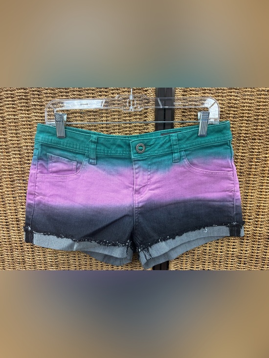 Volcom Pants - Volcom Squad Check Dip Dye Denim Shorts Women’s Size 9 29 Ombre Festival Skater